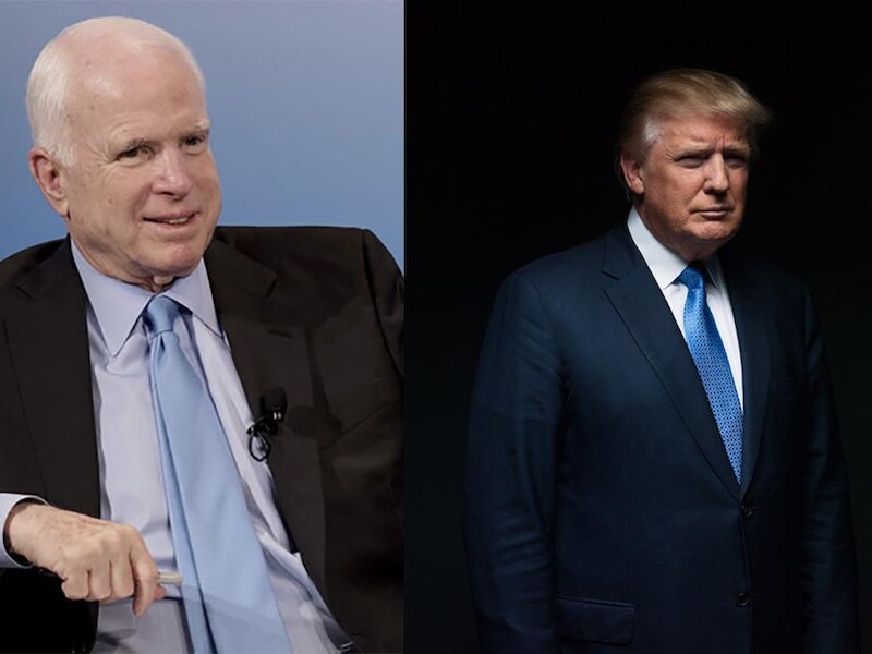 John Mccain was erg hard voor de nieuwe president van de VS Donald Trump.