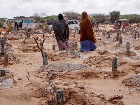 Een begraafplaats in Mogadishu, de hoofdstad van Somalië.