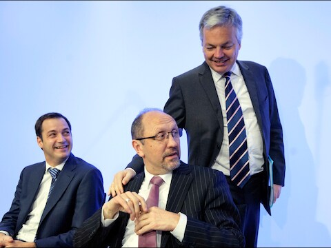 Alexander De Croo, Johan Vande Lanotte en Didier Reynders.