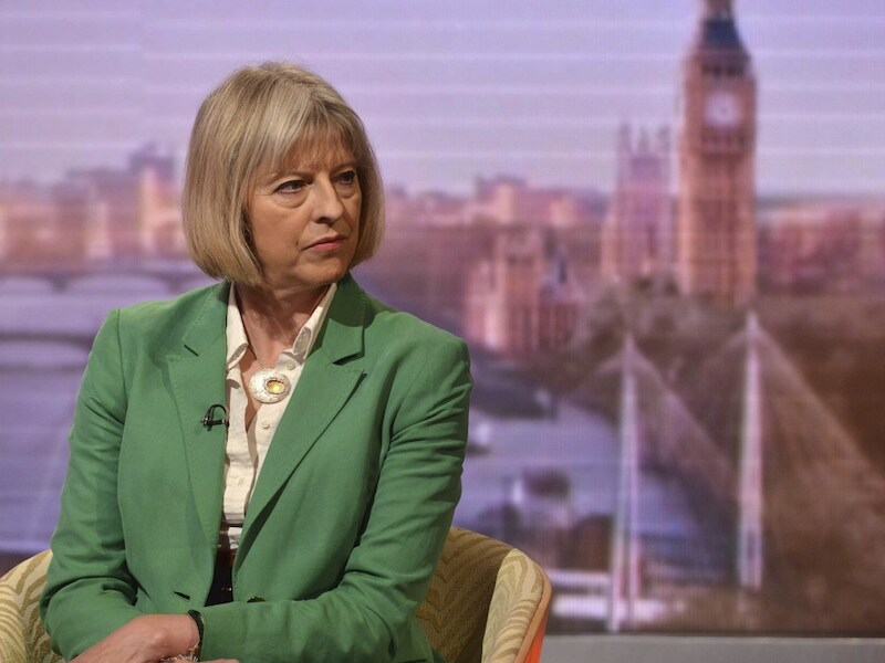 De Britse minister van Binnenlandse Zaken Theresa May.