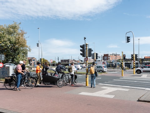 Dampoort rotonde in Gent.