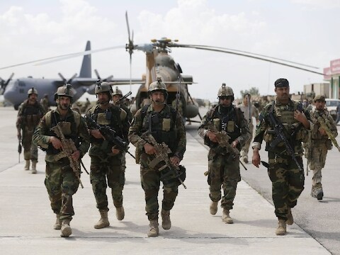 Afghaanse soldaten in Kunduz.