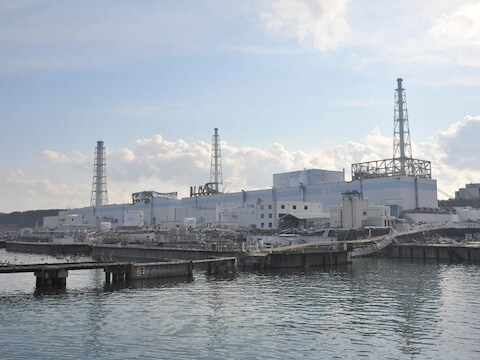 De zwaargetroffen kerncentrale van Fukushima.