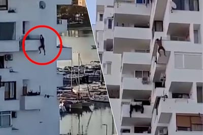Naakte toerist (29) bengelt aan balkon op Ibiza en