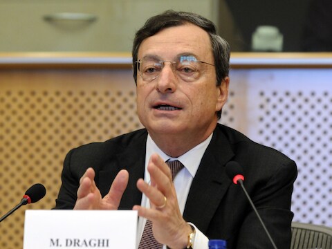 De voorzitter van de Europese Centrale Bank Mario Draghi