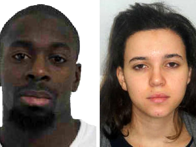 Amedy Coulibaly (links) en Hayat Boumeddiene