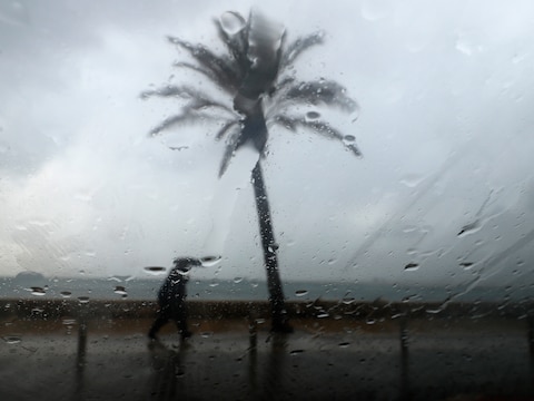 Regen in Palma, Mallorca. Archiefbeeld.