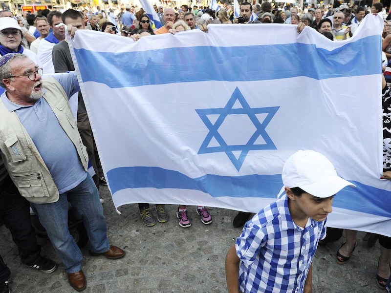 Foto: Pro-Israëlbetoging in Amsterdam, twee weken geleden.