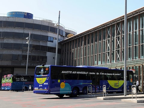 Het busstation in Marseille waar de arrestatie vrijdag plaatsvond.