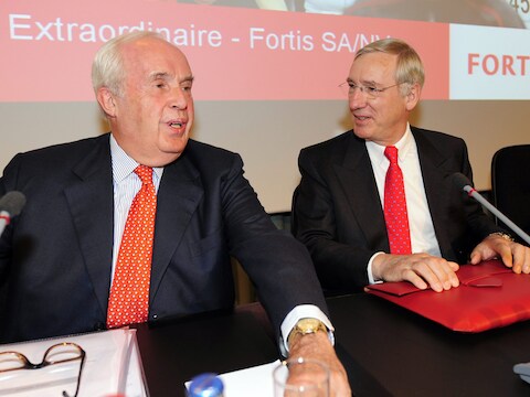 Maurice Lippens en Jean-Paul Votron, foto uit april 2008.