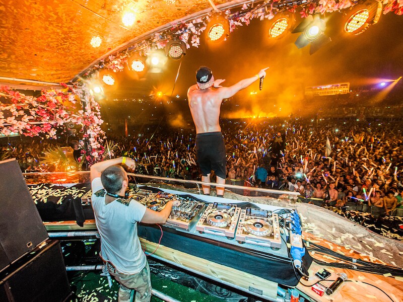 Dimitri Vegas &amp; Like Mike tijdens de vorige editie van Tomorrowland.