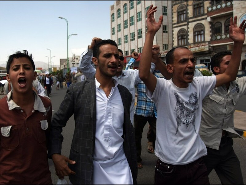 Demonstranten in Sanaa, Jemen.
