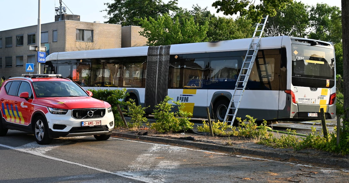 Bus van De Lijn in brand in Fabiolalaan: bestuurder krijgt iedereen op tijd buiten