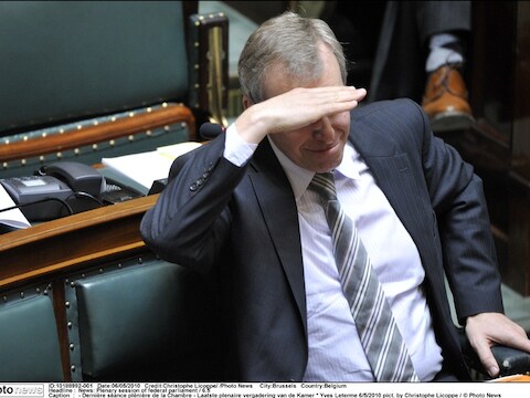 Yves Leterme tijdens de laatste plenaire vergadering van de Kamer.