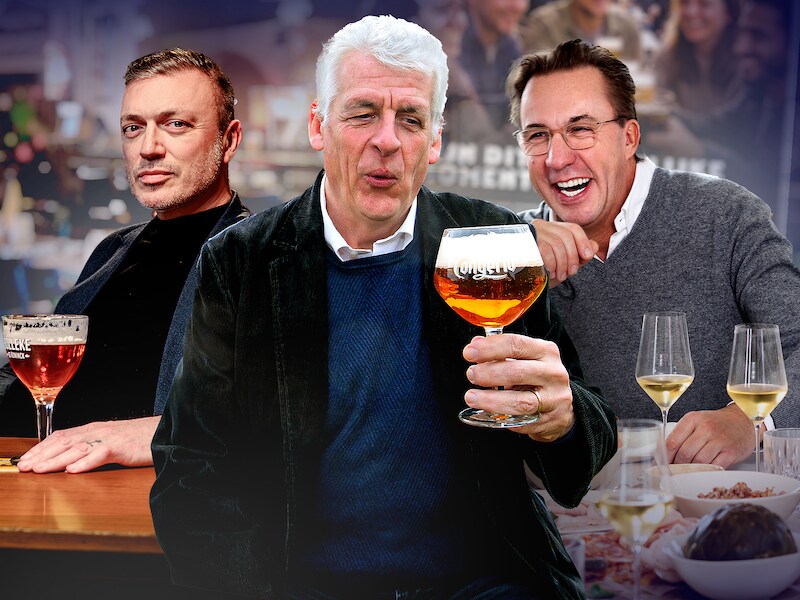 Ben Mouling (links), Walter De Donder (midden) en Viki Geunes vinden de nieuwe slogan op alcoholreclame maar niets.