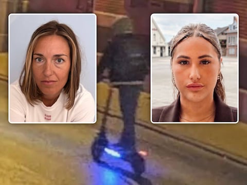 Bewakingscamera’s filmden hoe B.L. op een step Luna (inzetfoto rechts) achtervolgde. Net als Melanie (inzetfoto links) is zij slachtoffer van de man uit Temse, die vandaag in Dendermonde terechtstaat.