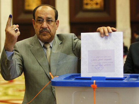 Premier al-Maliki. Sinds de verkiezingen op 30 april, verkeert het land in een machtsvacuüm.