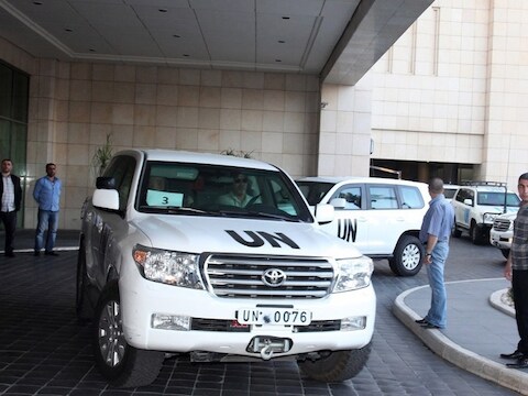 De wapenexperts kwamen dinsdag aan in Damascus.