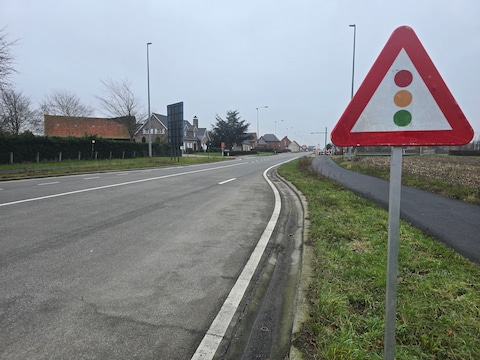 De Tieltsesteenweg in Aalter.