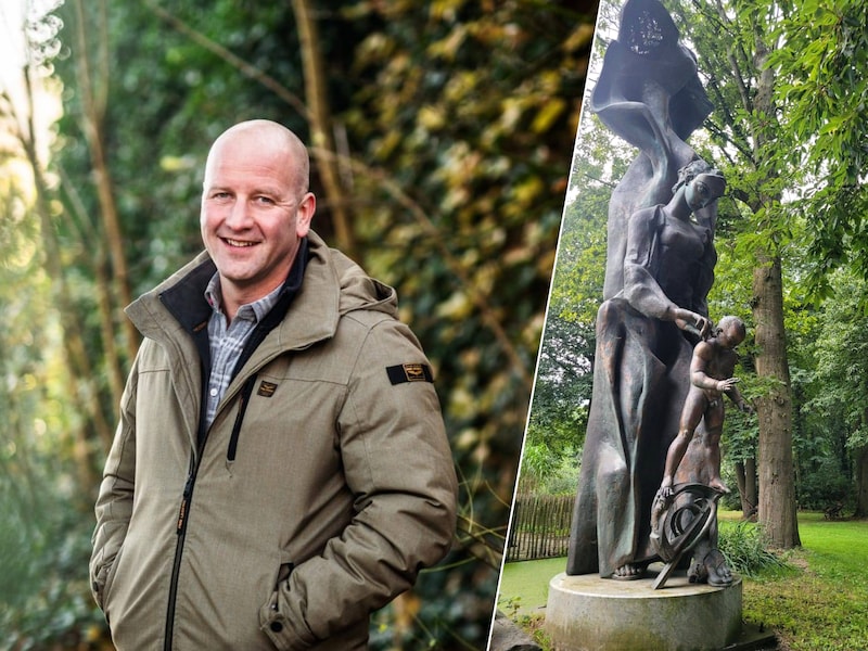 Schepen van Cultuur Piet Berton, 'Madonna met kind' van Livia Canestraro en Stefaan Depuydt