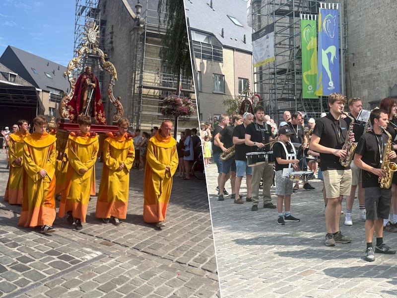 De verkorte optocht van de Sint-Pauluspaardenprocessie in Opwijk