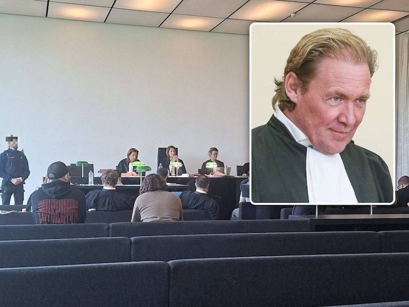 Zeven beklaagden staan voor de rechter in Gent na een grote cocaïnevangst in Oostakker. Inzet: Advocaat Frank Scheerlinck, die een van de beklaagden verdedigt.