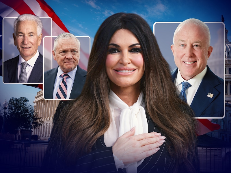 Kimberly Guilfoyle hier in het midden. Charles Kushner, Thomas Rose en Bill White zijn drie andere Amerikaanse ambassadeurs die ophef veroorzaken in Frankrijk, Polen en in ons land.