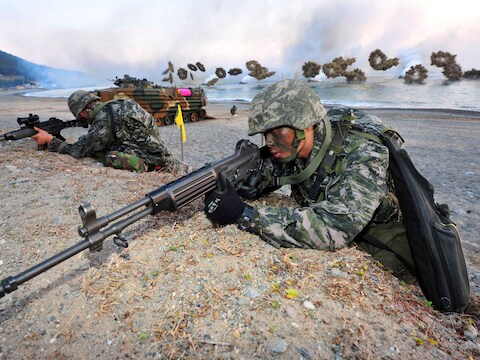 Illustratiefoto: Zuid-Koreaanse militairen tijdens een training.