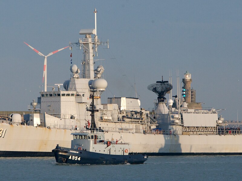 Archieffoto van de Belgische fregat Louise-Marie.