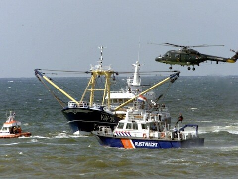 Een reddingsoefening van de kustwacht (archieffoto).
