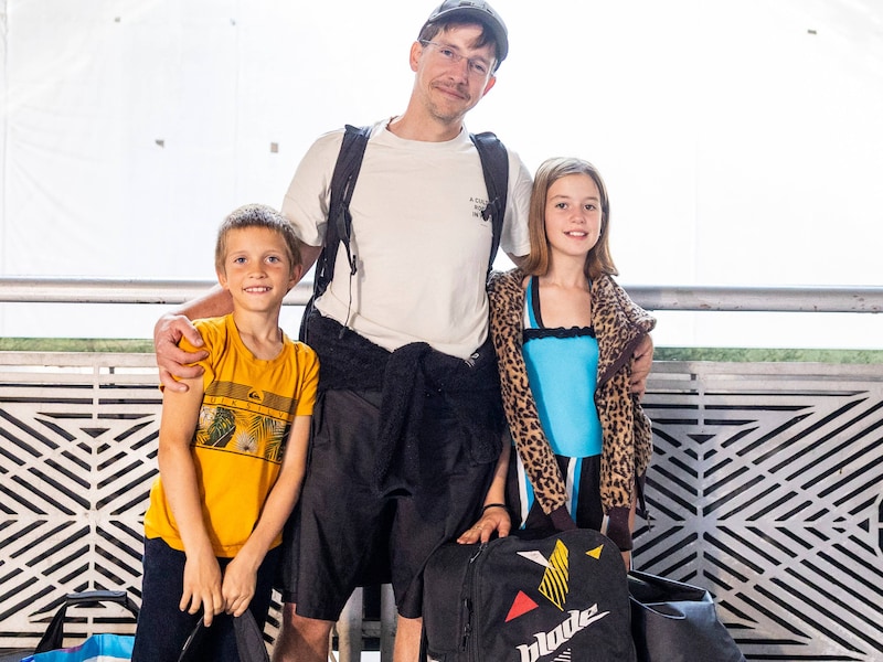 Jérôme Nameche (40) en zijn kinderen Nelly (11) en Diego (8) zaten bijna op de ramptrein in Spanje.