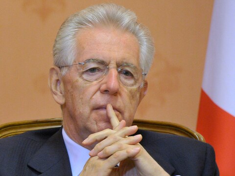 De 69-jarige Italiaanse premier Mario Monti.