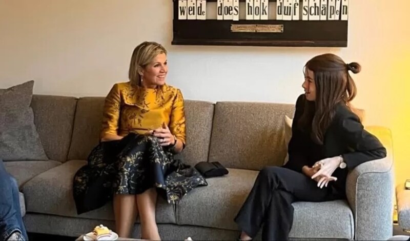 Koningin Máxima kwam op bezoek bij Jade. 