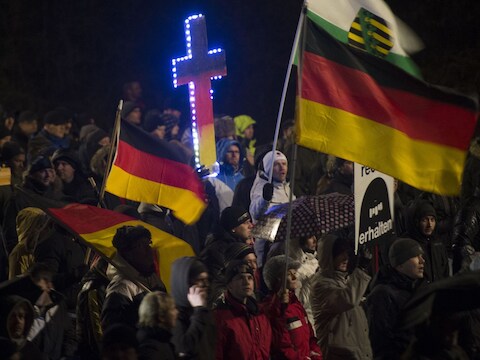 Een manifestatie van PEGIDA bracht op 5 januari heel wat anti-immigratiebetogers op de been in Dreesden.