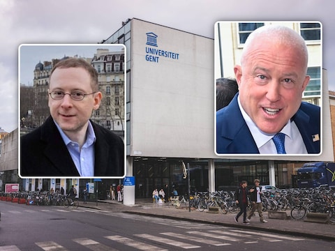 Nathan Cofnas (l.) werd gisteren geschorst aan de UGent na uitspraken over de dood van Cambridge-professor Jason Arday. De Amerikaanse ambassade herbekijkt nu ook haar banden met de universiteit. Op de rechtse inzetfoto: Amerikaans ambassadeur Bill White.