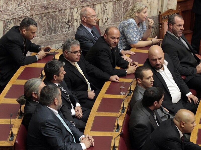 De fractie van Gouden Dagenraad in het Griekse Parlement.