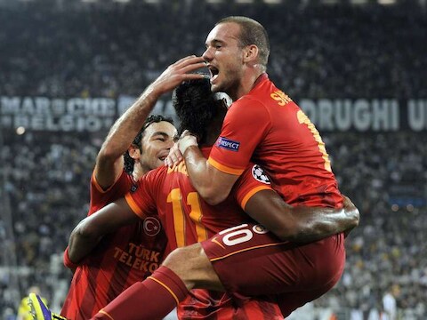 Wesley Sneijder was weer belangrijk voor Galatasaray.