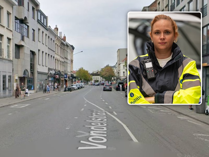 Een man raakte zaterdagavond gewond bij een vechtpartij in de Vondelstraat in Antwerpen. Inzet: Kim Bastiaens, woordvoerder van politie Antwerpen.