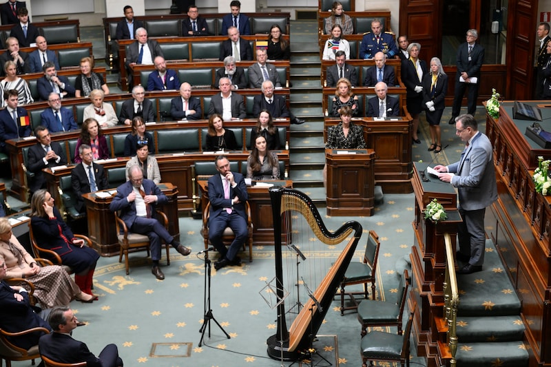 El Primer Ministro Bart De Wever durante su discurso.