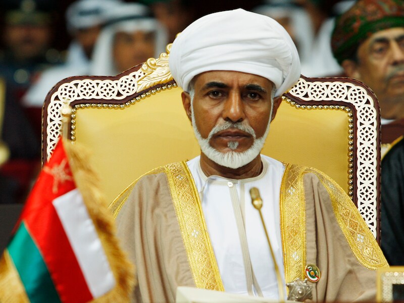 Sultan Qaboos bin Said, die al ruim 40 jaar aan de macht is in Oman.
