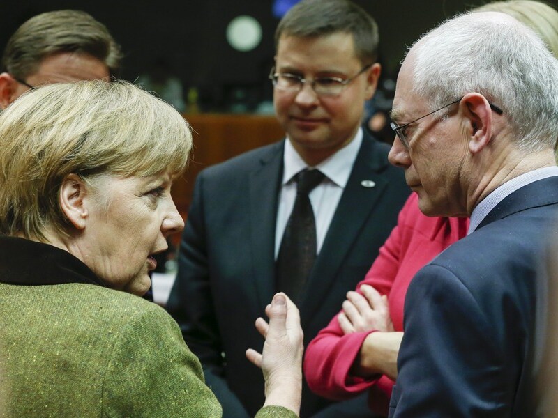 Angela Merkel en Herman Van Rompuy.