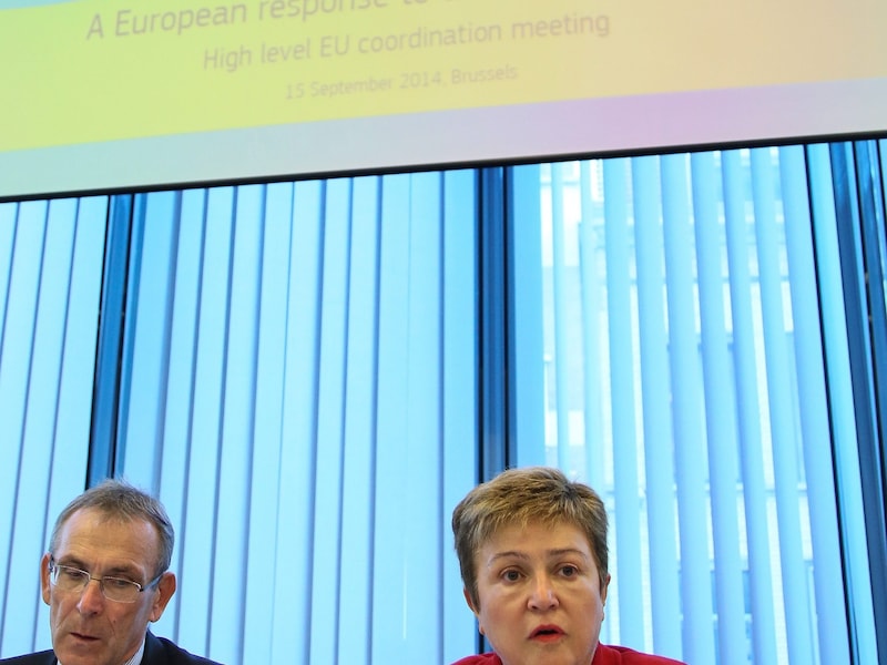 De eurocommissaris voor Humanitaire Hulp, Kristalina Georgieva.