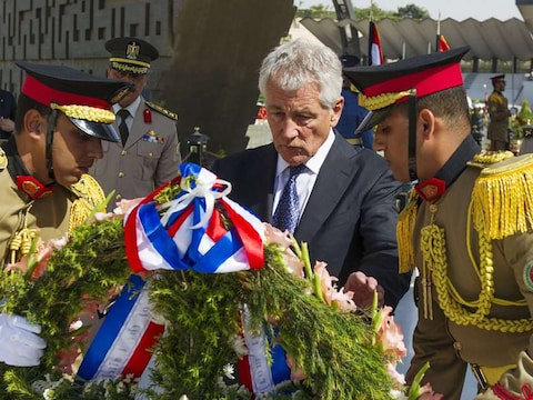 De Amerikaanse minister van Defensie Chuck Hagel was de voorbije dagen ondermeer op bezoek in Cairo.