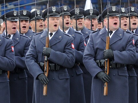 Poolse soldaten op de ceremonie ter ere van de Poolse Onafhankelijkheidsdag (11 november 2015).