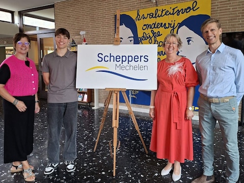 Scheppersinstituut start nieuw schooljaar met nieuwe look, ontworpen door leerling.