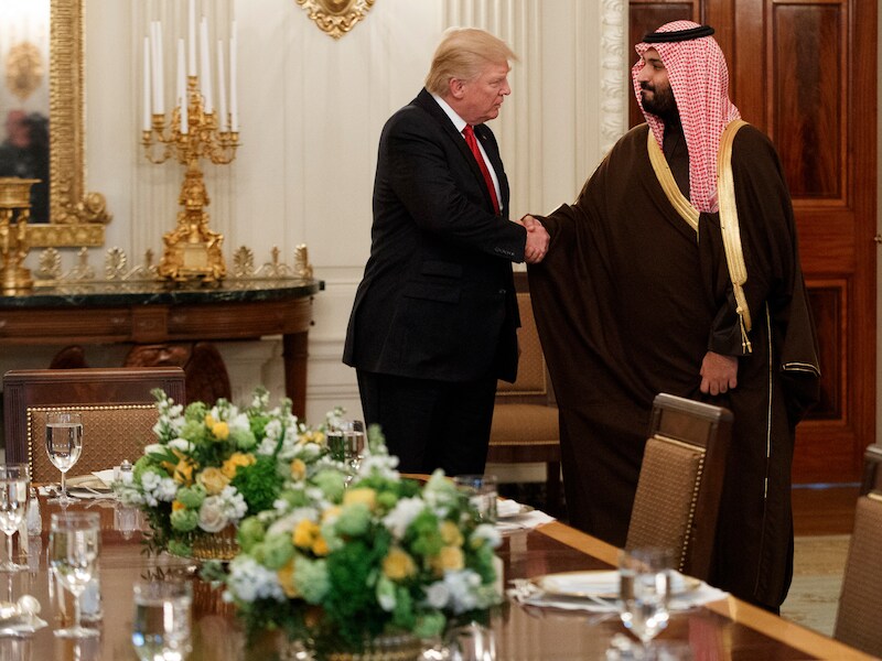 President Trump en de Saoedische defensieminister-kroonprins Mohammed bin Salman tijdens een ontmoeting in het Witte Huis in maart.