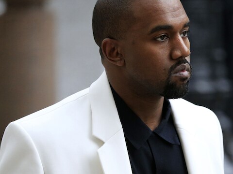 Kanye West in Londen vandaag.