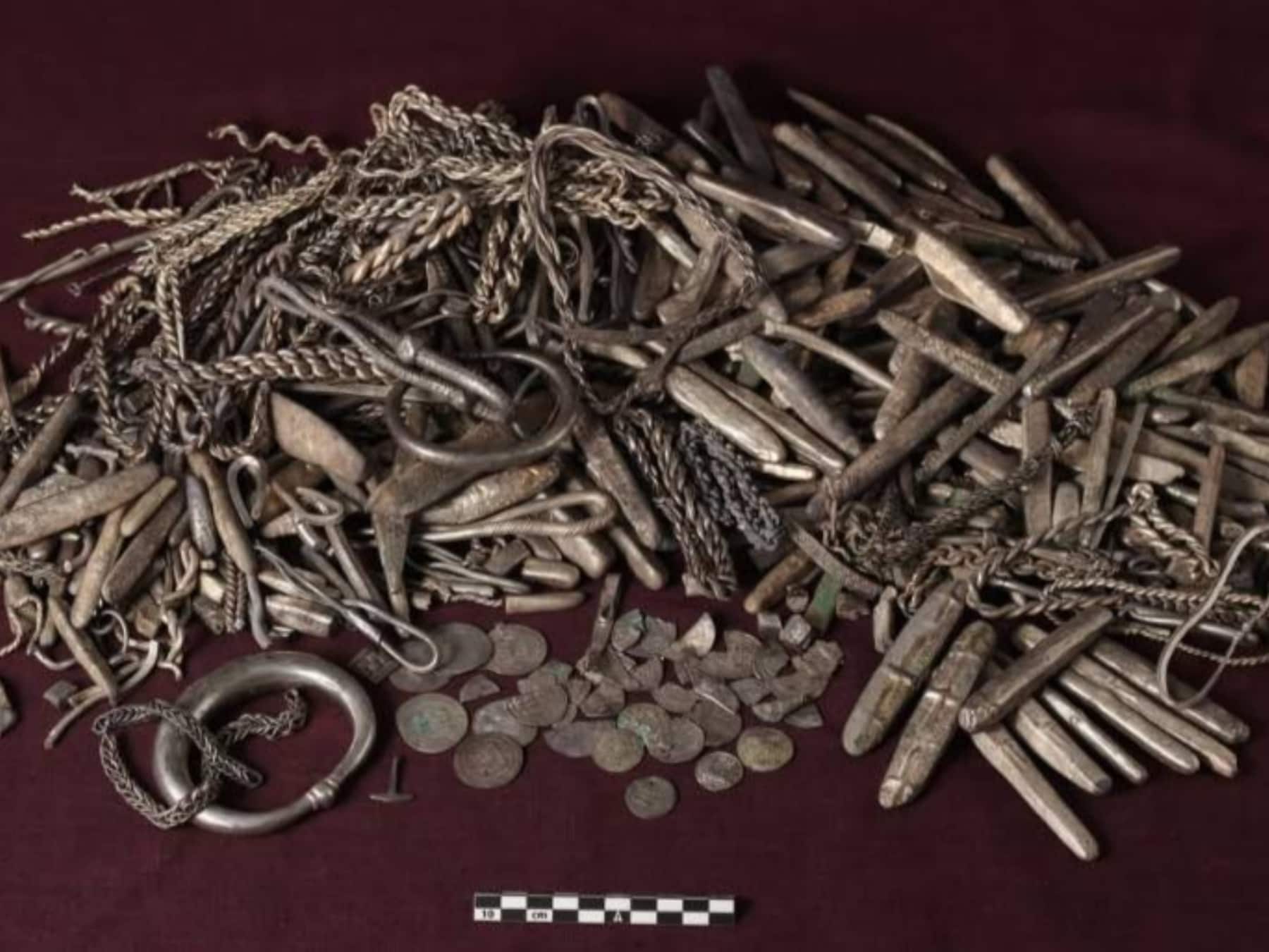 Deense man vindt grootste zilverschat uit Vikingtijdperk ooit terwijl hij aan het tuinieren is