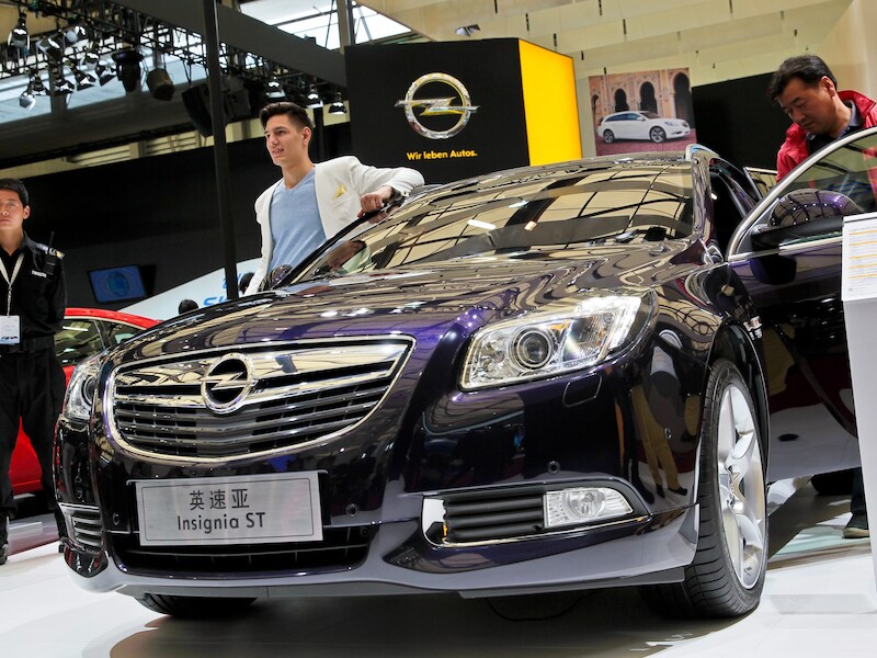 De Opelstand op de Shanghai Motor Show, foto uit april 2013.