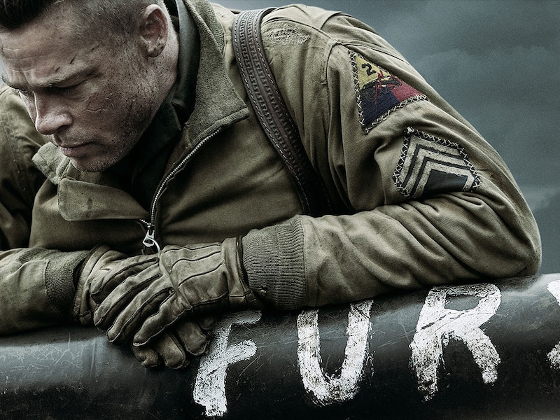 Brad Pitt in Fury, een van de gelekte films.